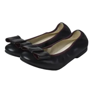 1464 - Black Soft Leather Flats for Girl by London Kids