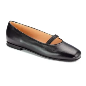 1648 - Black Soft Leather Flats for Girl/Teen/Women by London Kids