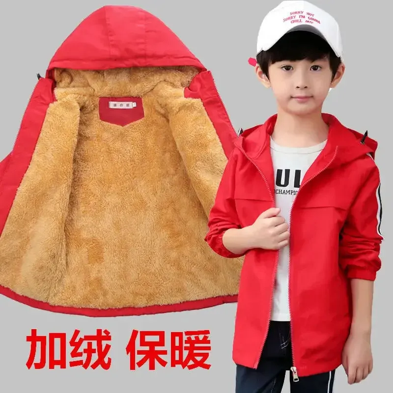 Autumn Children's Clothes Double-sided Wear Jacket Fleece Coat Boy Waterproof Windproof Children Outerwear Sport Jacket For Boys