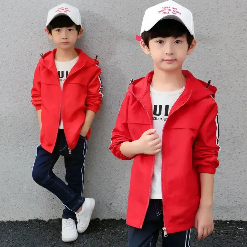 Autumn Children's Clothes Double-sided Wear Jacket Fleece Coat Boy Waterproof Windproof Children Outerwear Sport Jacket For Boys