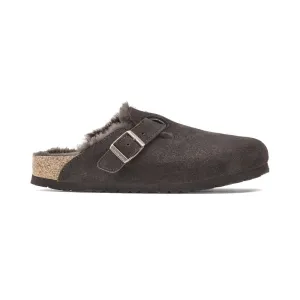 BIRKENSTOCK BOSTON SHEARLING MOCHA SUEDE - WOMENS