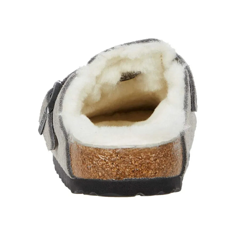 BIRKENSTOCK BOSTON SHEARLING STONE COIN - WOMENS