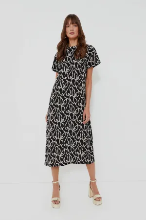 Black Bow Print Rowan Maxi Dress