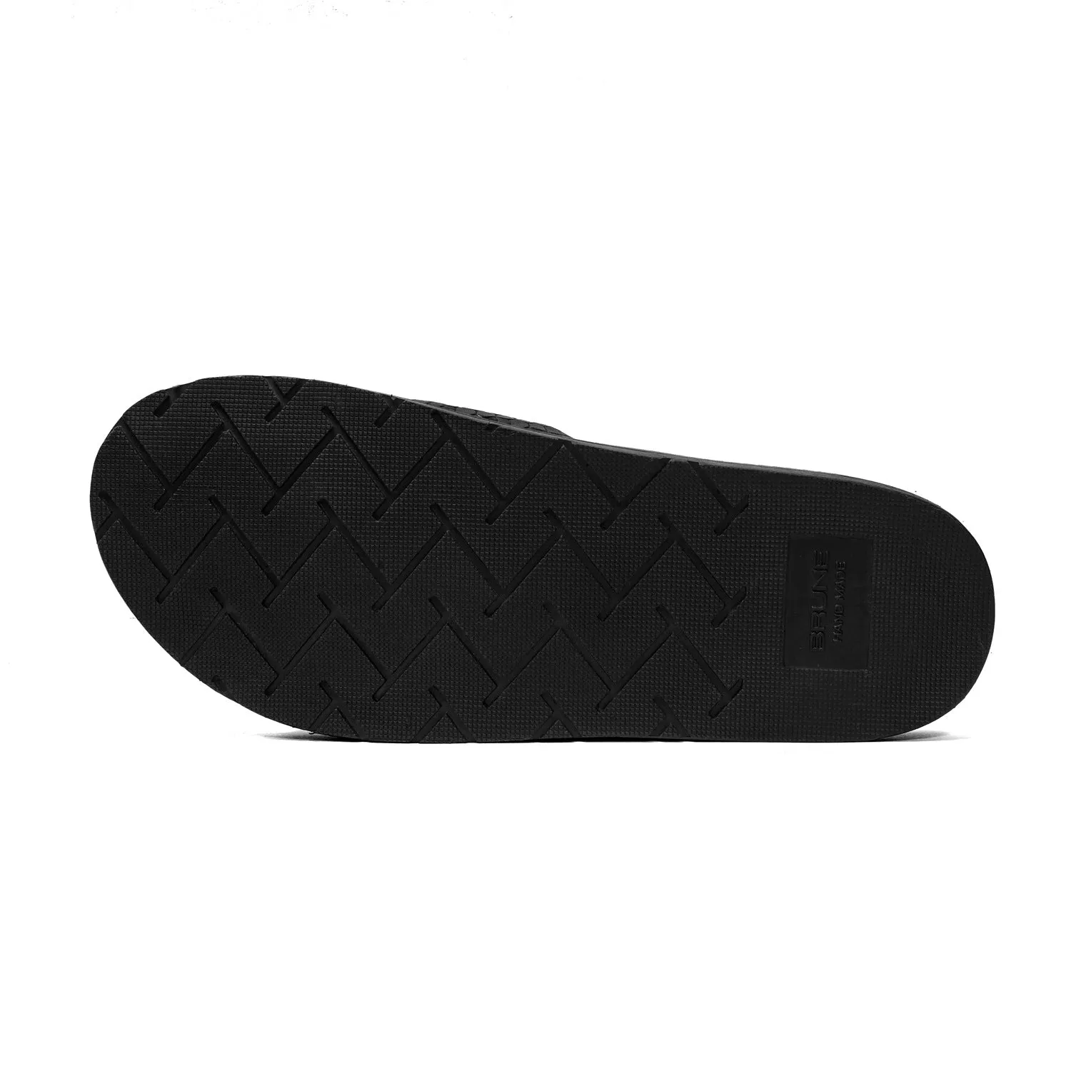 Broader Toe Strap Slippers in Black Leather