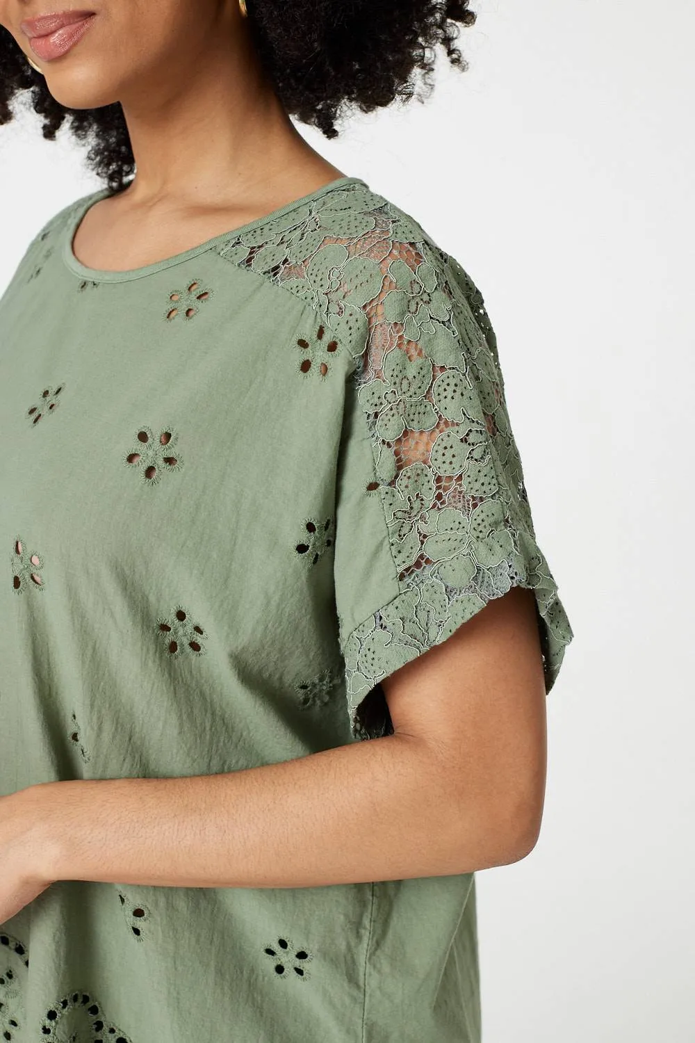 Broderie Anglaise Oversized Blouse