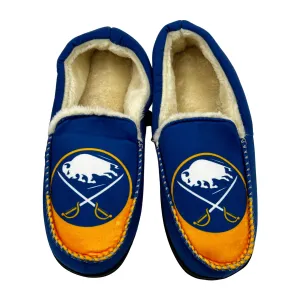 Buffalo Sabres Royal & Gold Fur Slippers