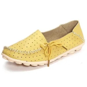 Butterflyknot Breathable Soft Lace Slip On Soft Pierced Flat Loafers