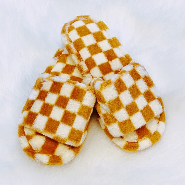 Checkered Cozy Slippers