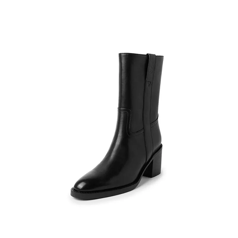 Classic Elegant Ankle Boots with 100% Leather Lining Mid Heel Chelsea Boots Handmade Black/Brown