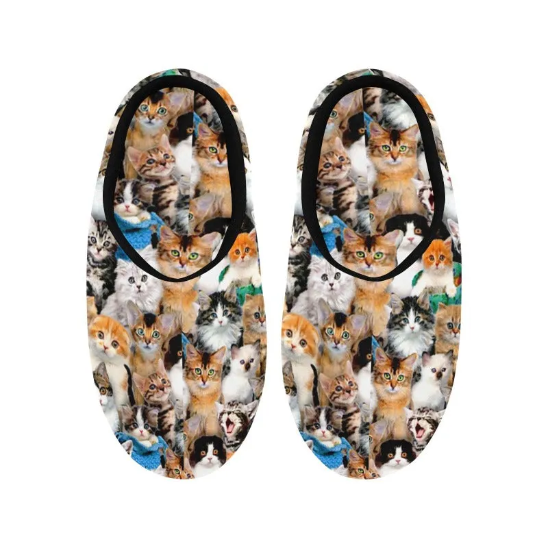 Colorful Cat Slippers For Women