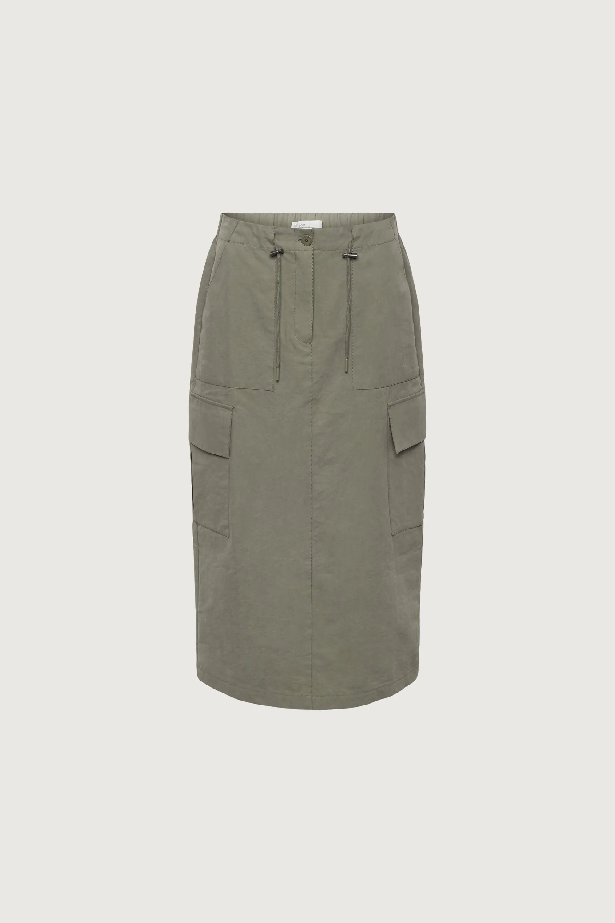 COTTON NYLON MIDI CARGO SKIRT