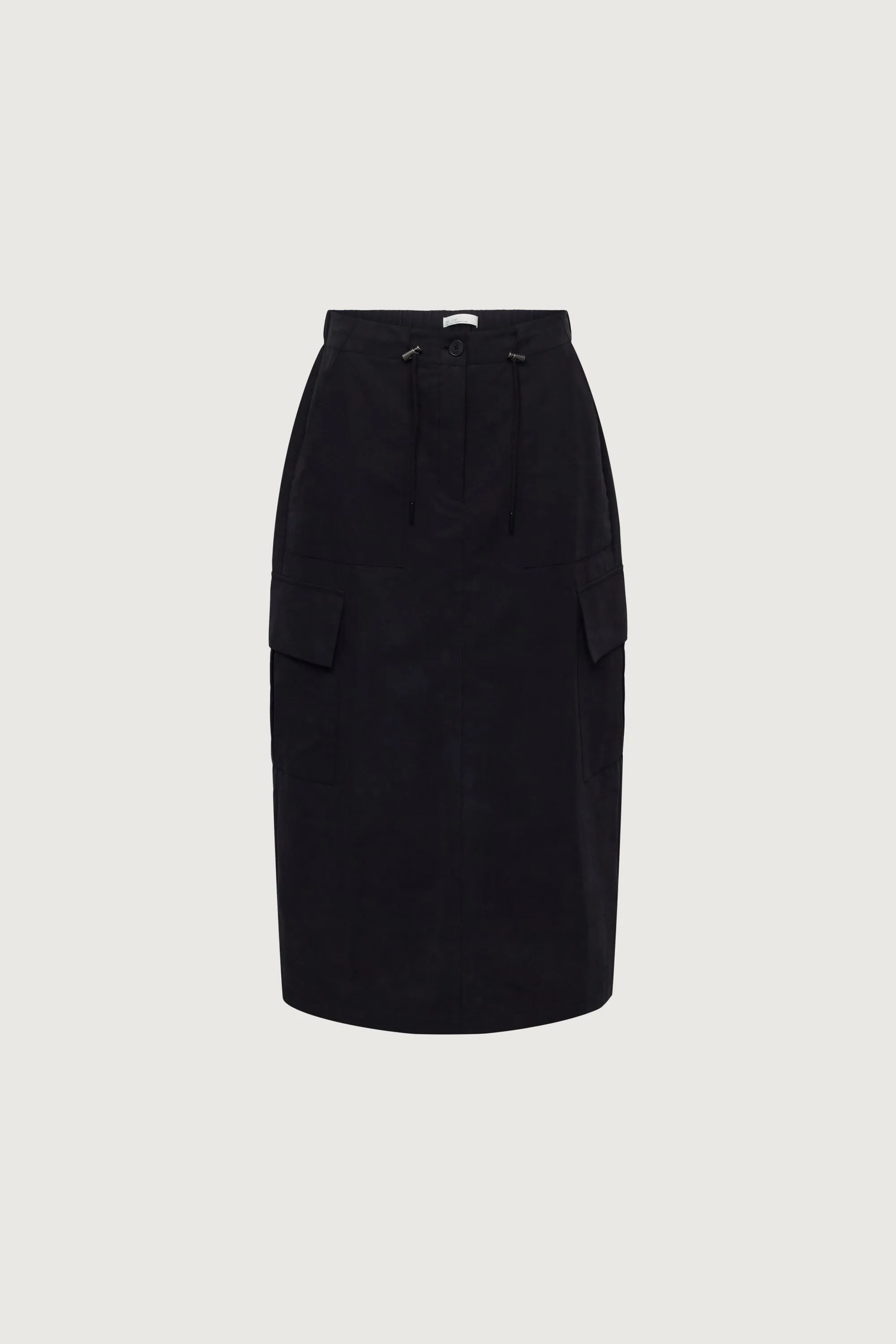 COTTON NYLON MIDI CARGO SKIRT