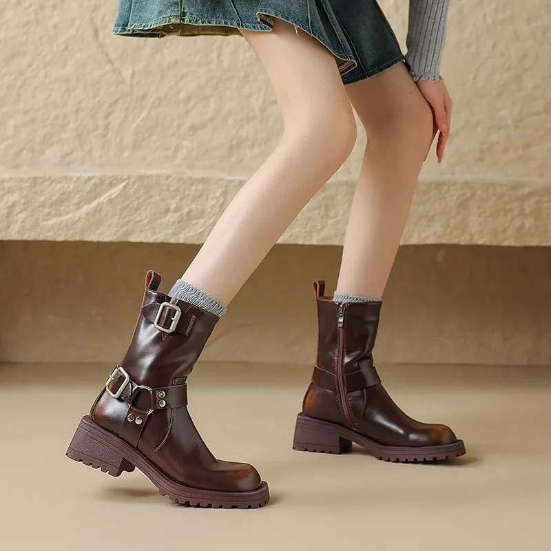 CrocLuxe Chic Mid-Calf Square Heel Boots