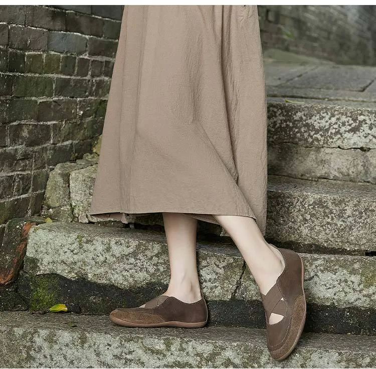 Elastic Cross Belt Slip-On Women's Flats Shoes