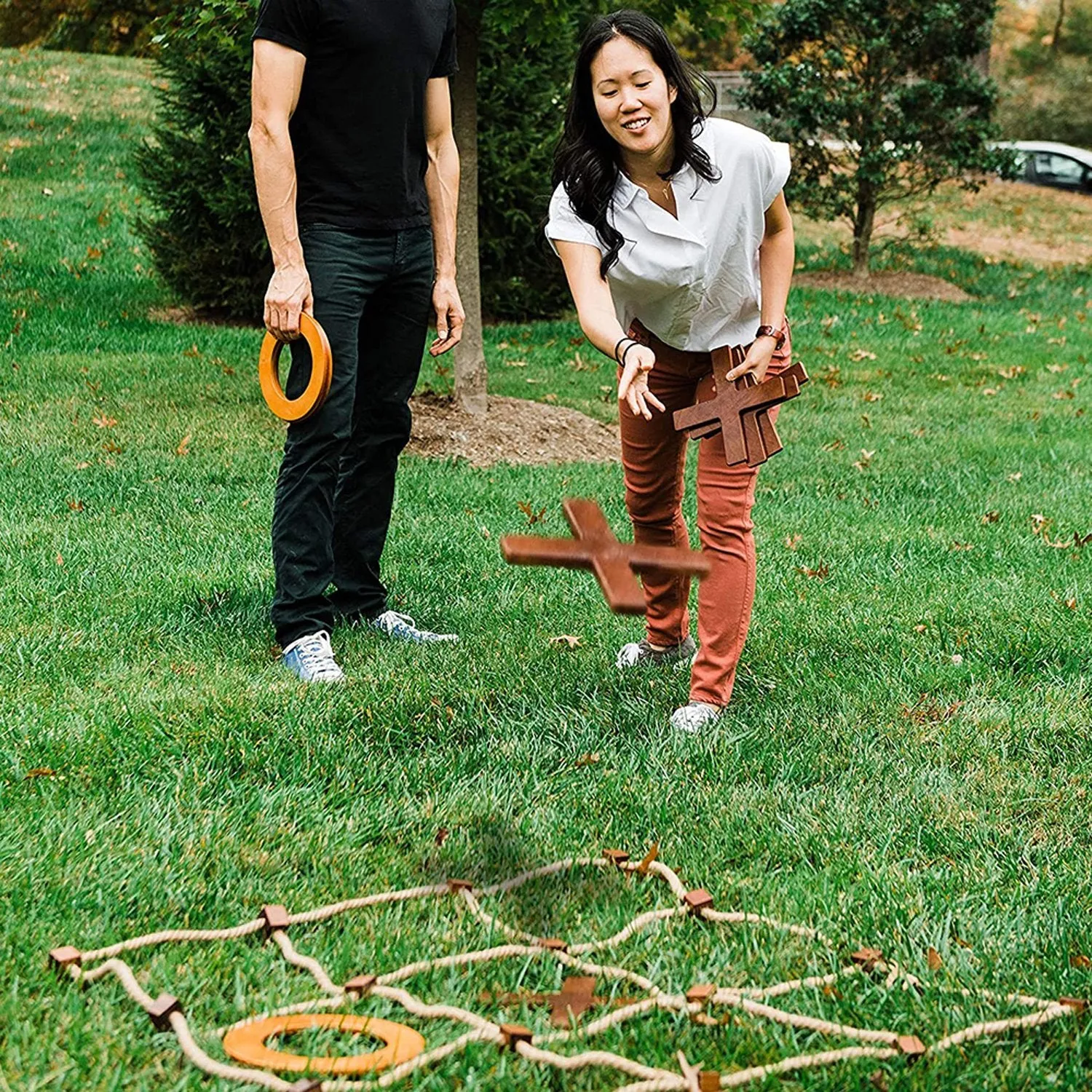 Giant Wooden Tic Tac Toe Game