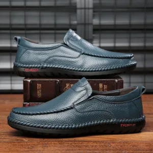 Handmade Genuine Leather Loafers Soft Casual Shoes for Men dress shoes Breathable Driving Shoes