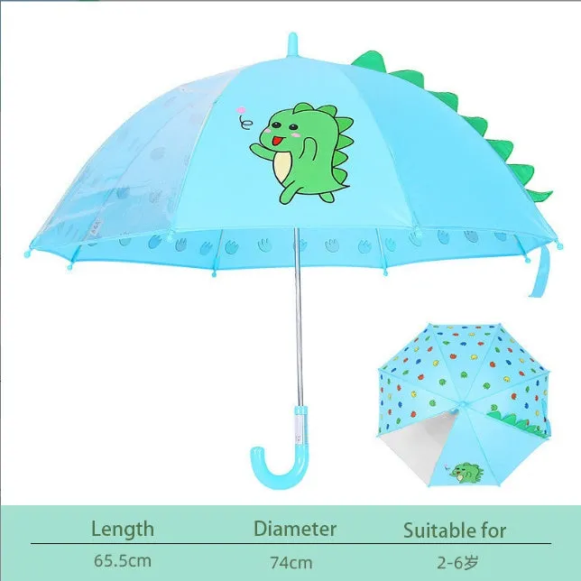 Kids Dinosaur Umbrella Rain boot Poncho Raincoat With Hood comes with Storage Bag for Boys and Girls