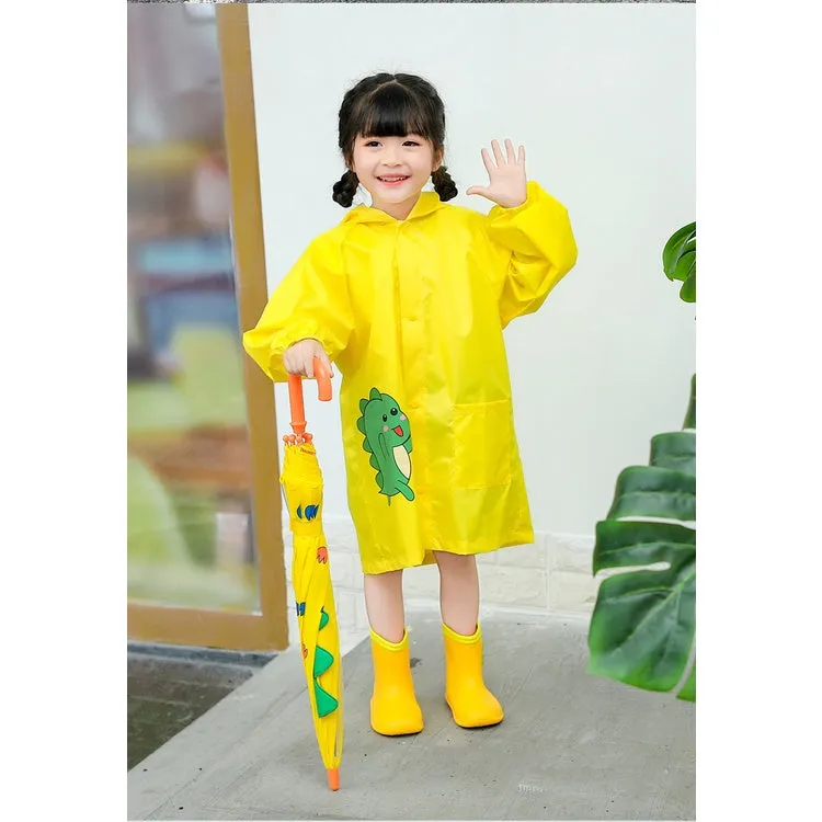 Kids Dinosaur Umbrella Rain boot Poncho Raincoat With Hood comes with Storage Bag for Boys and Girls