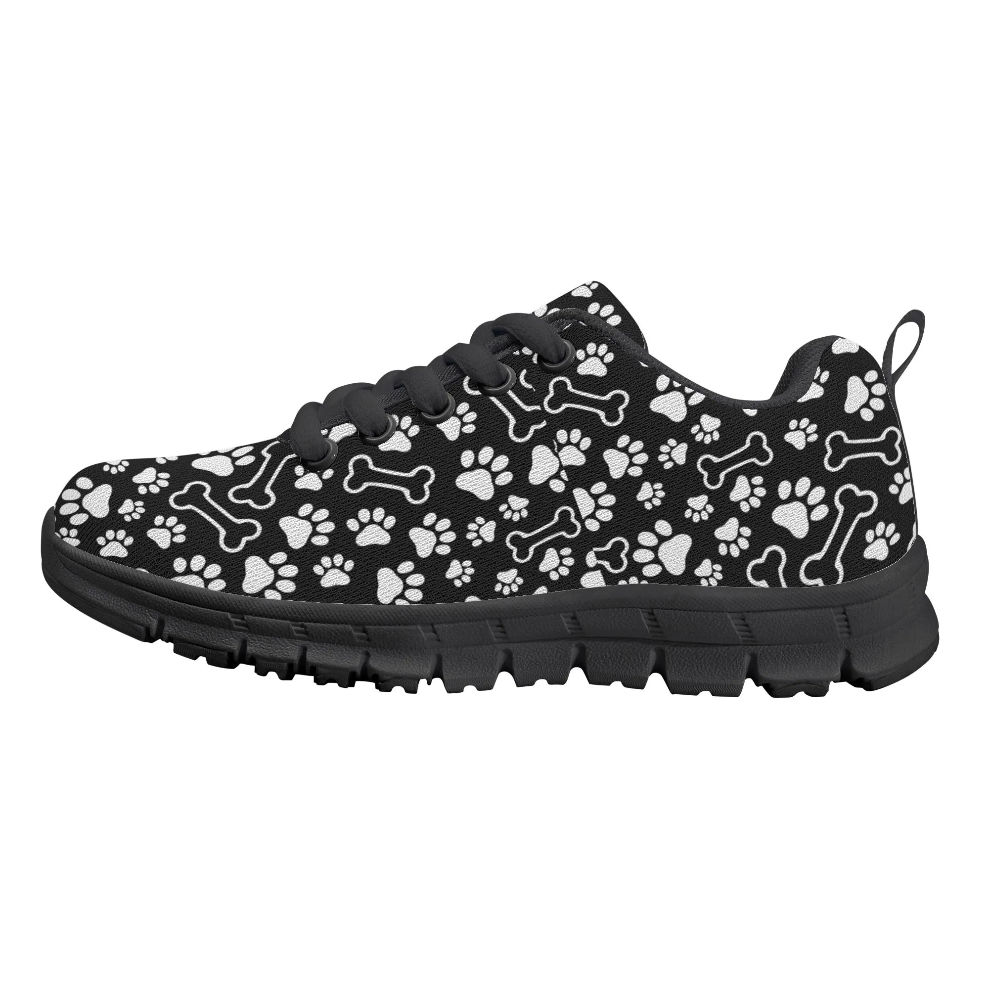 Kids Running Shoes | Back to School Kids Sneakers | Unisex Children's Running Trainers | Paw and Bone Pattern