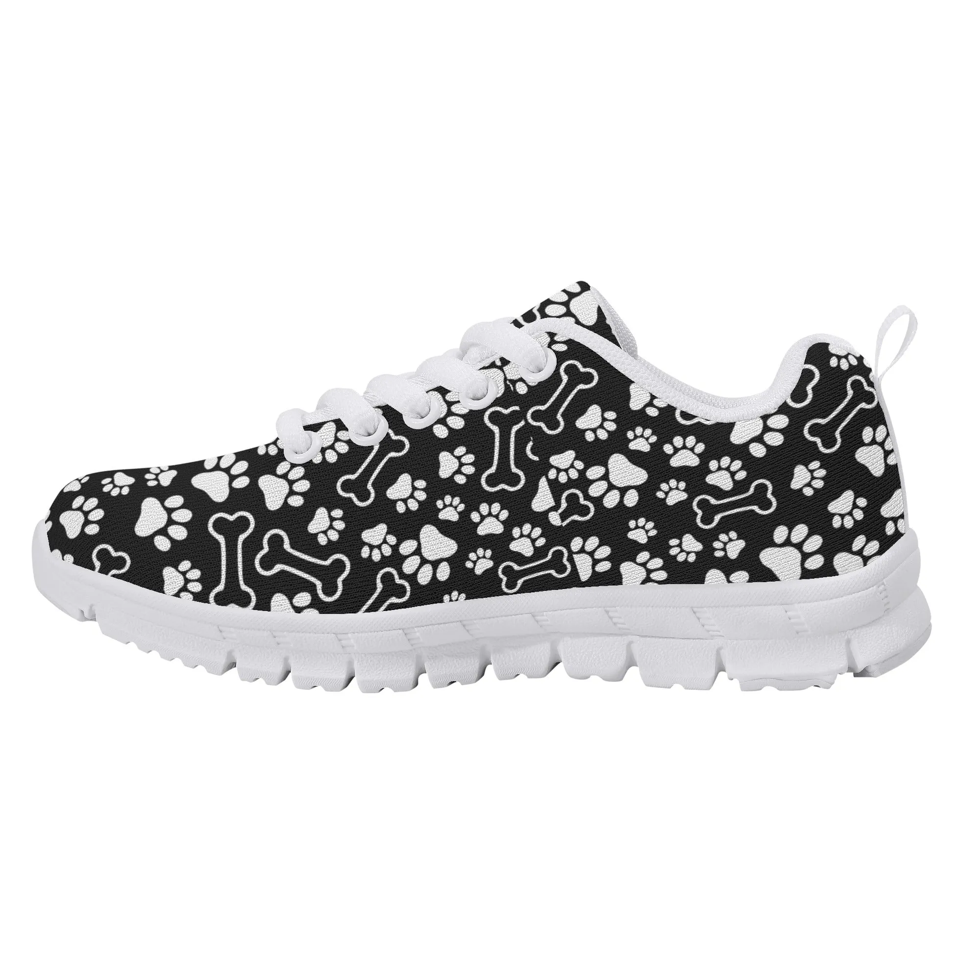 Kids Running Shoes | Back to School Kids Sneakers | Unisex Children's Running Trainers | Paw and Bone Pattern