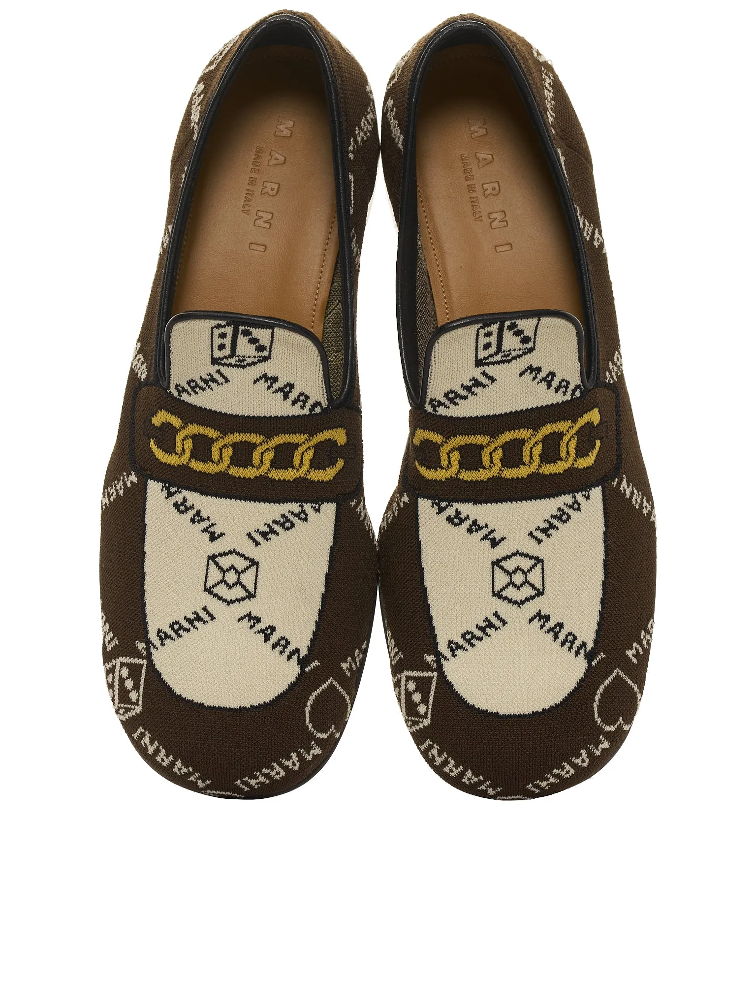 Marnigram Trompe L'oeil Jacquard Moccasins (MOMR003802-P4601-Z2Q07-BLACK-W)