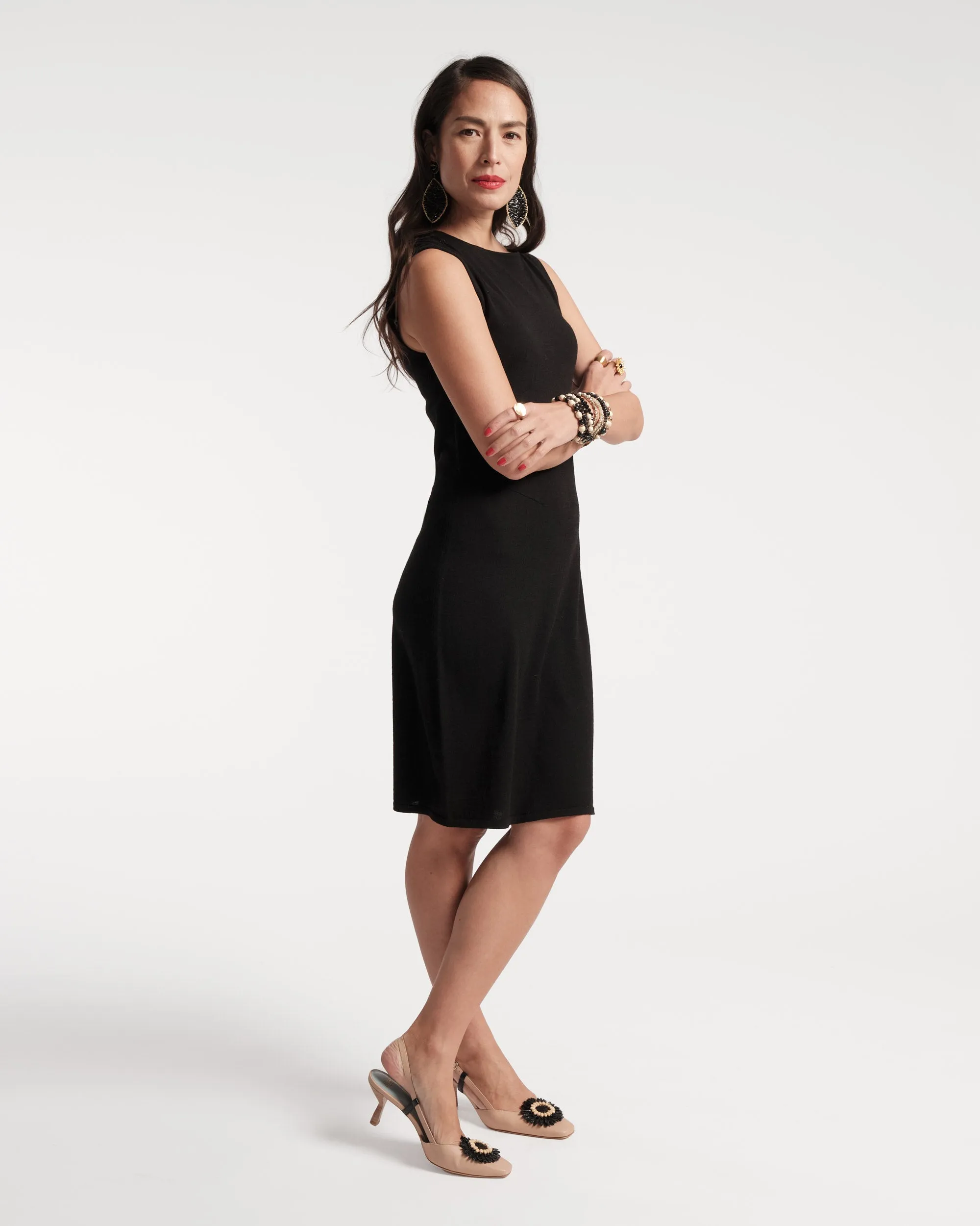 Mika Mini Sleeveless Knit Dress Black