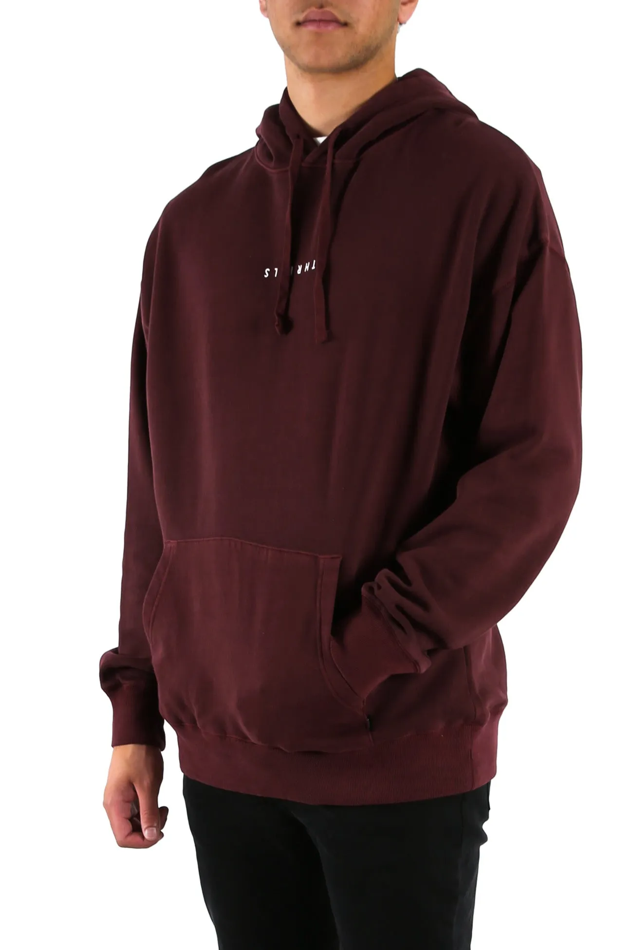 Minimal Thrills Slouch Pull On Hood Blood Red