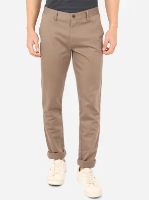 Mouse Brown Solid Uno Fit Casual Trouser | JadeBlue