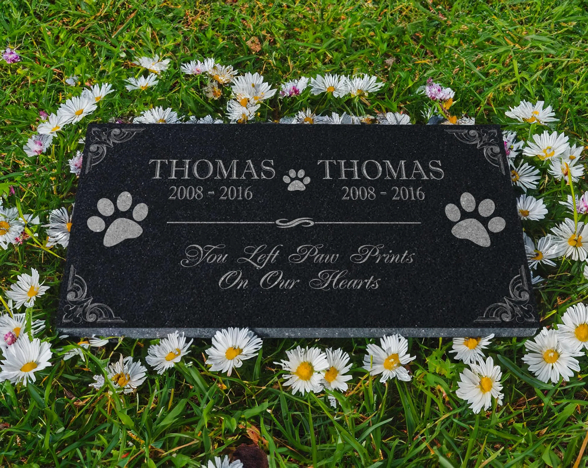 Personalized Pet Memorial Stone | Custom Grave Marker | Engraved Headstone for Cats & Dogs | Outdoor Animal Burial Monument | Pet Tombstone