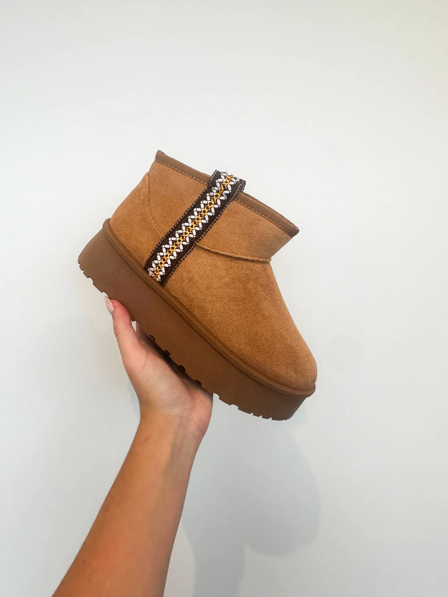 Platform Mini Boots- Camel