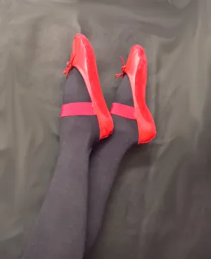 Red Tightrope Shoes Ballet Style