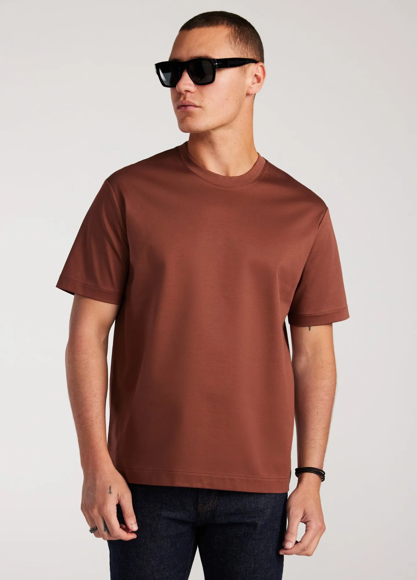 Relaxed Fit Crew Neck T-shirt Copper