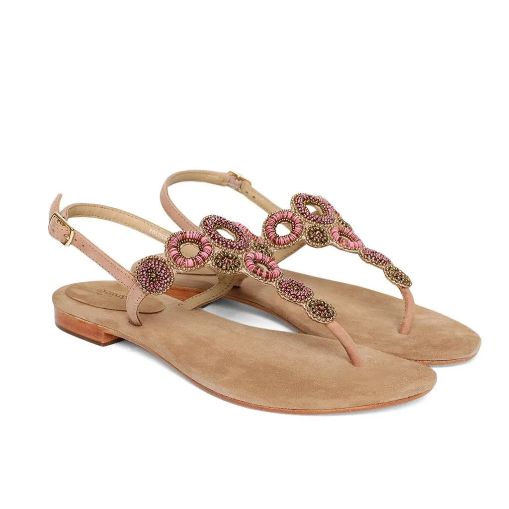 Saint Chiara Nude Leather Flats