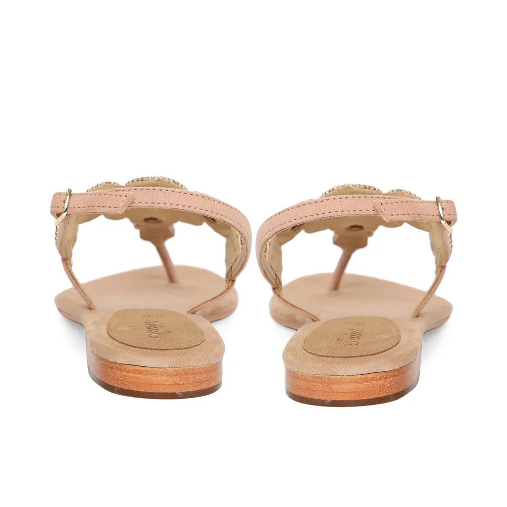 Saint Chiara Nude Leather Flats