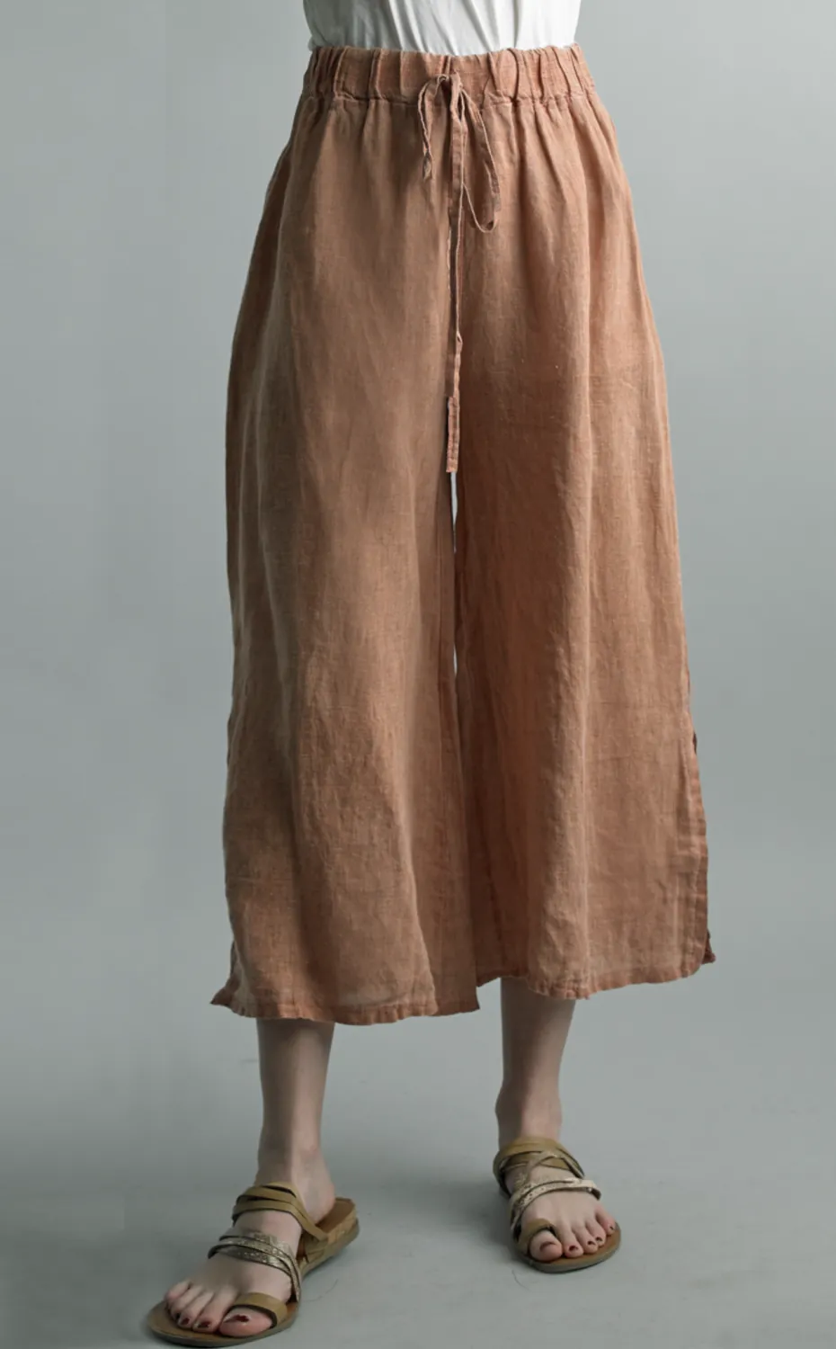 Side Slit Linen Pant