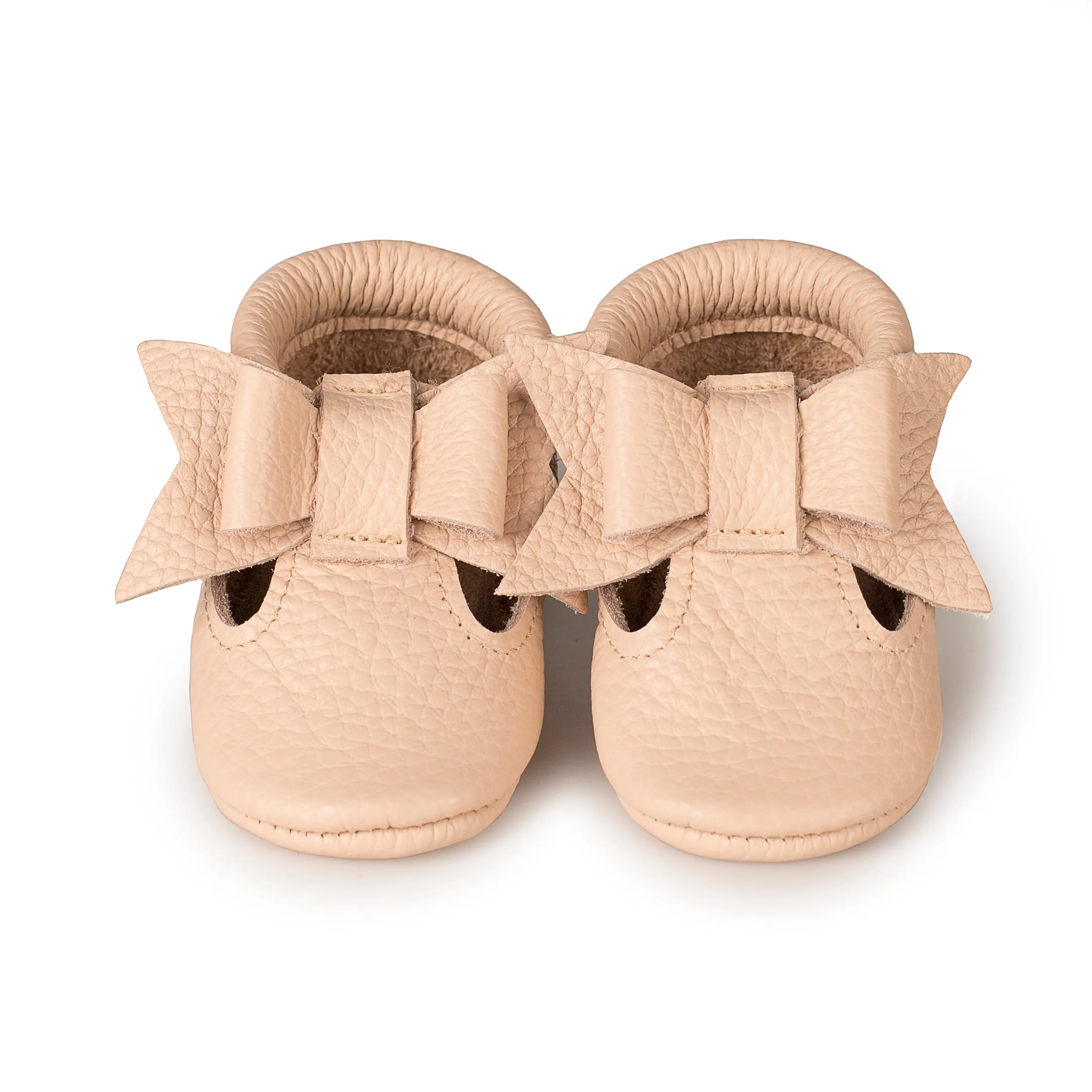 T-strap baby shoes with bow