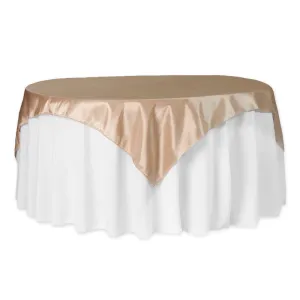 Taffeta Table Overlay Topper 72"x72" Square - Champagne