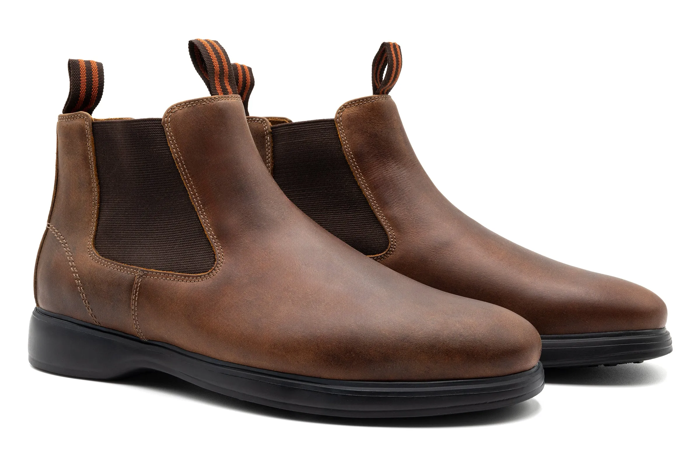 Windsor Oiled Saddle Leather Chelsea Boots - Acorn