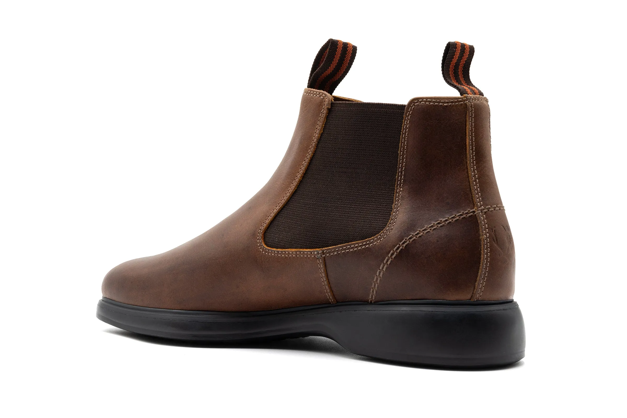 Windsor Oiled Saddle Leather Chelsea Boots - Acorn