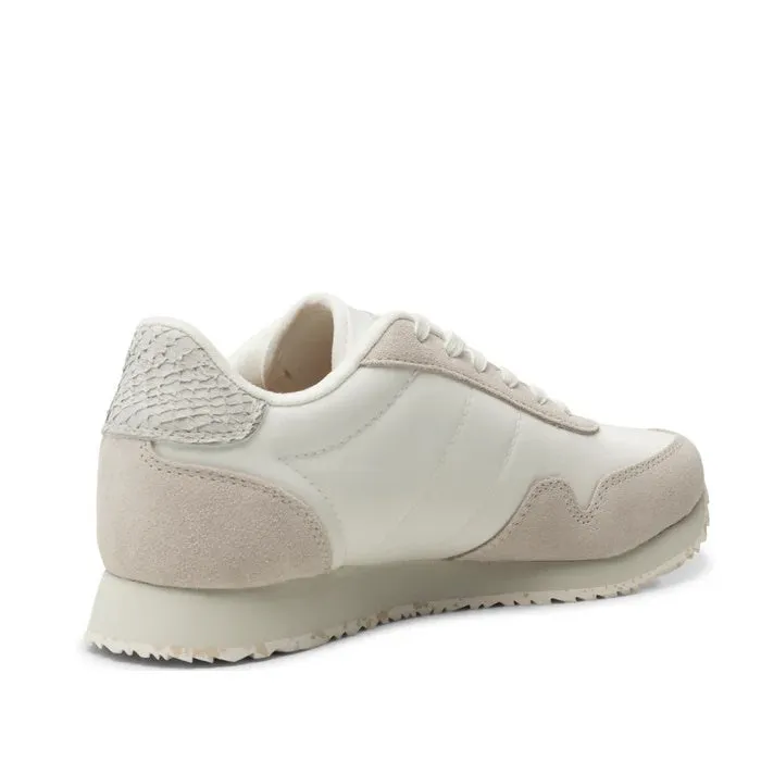 Woden Womens Sneaker Nora III Nylon/Leather Blanc de Blanc