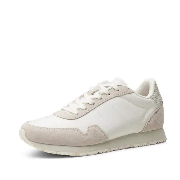 Woden Womens Sneaker Nora III Nylon/Leather Blanc de Blanc