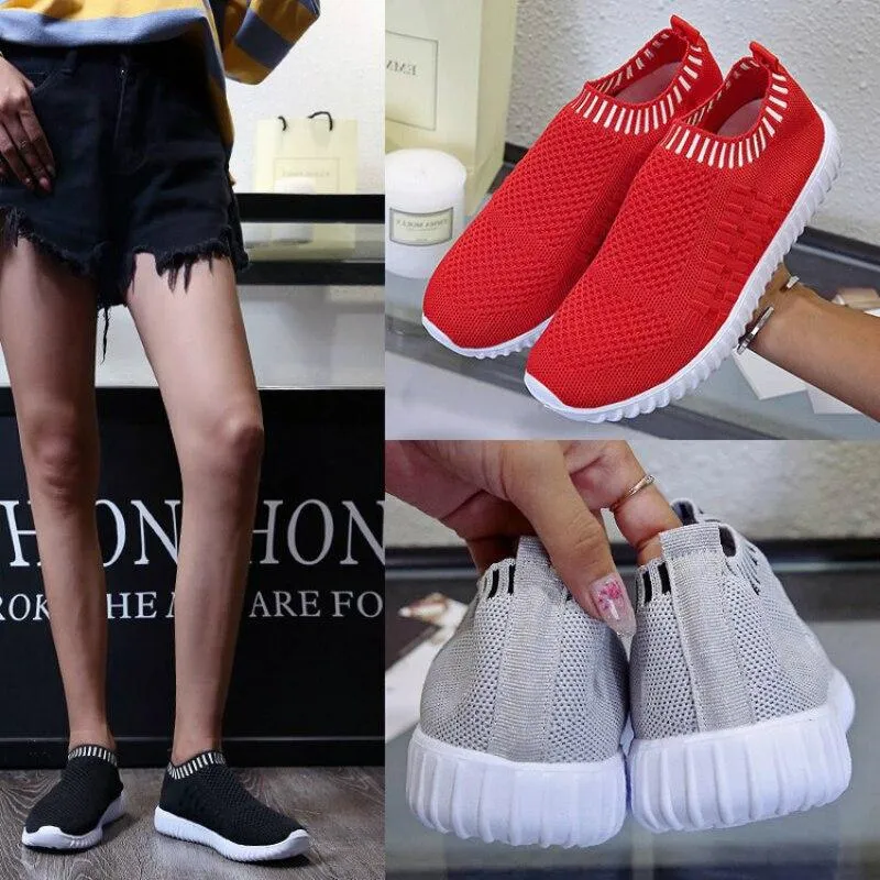 Women Casual Slip-On Striped Sock Shoes